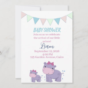 Baby Olifant Feest Baby Shower Uitnodiging