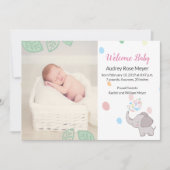 Baby Olifant Geboorte Aankondiging (Voorkant)