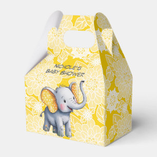 Baby Olifant Gele Stippen Oren Baby Shower Bedankdoosjes