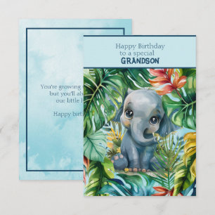 Baby Olifant Gelukkige Verjaardag Speciaal Kleinzo Kaart
