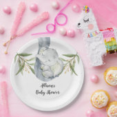 Baby olifant genderneutrale waterverf papieren bordje (Feest)