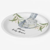 Baby olifant genderneutrale waterverf papieren bordje (Gekanteld)