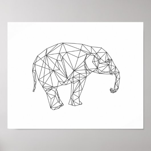 Baby olifant geometrische minimalistische kleuterk poster (Voorkant)