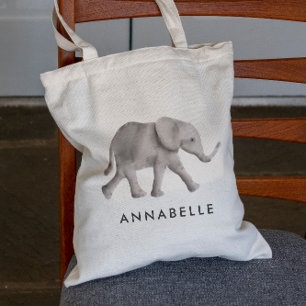 Baby Olifant Gepersonaliseerde Canvas tas voor Kin