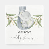 Baby Olifant Geslachtsneutrale waterverf Servet (Voorkant)