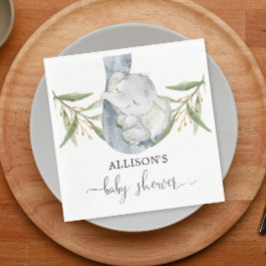 Baby Olifant Geslachtsneutrale waterverf Servet