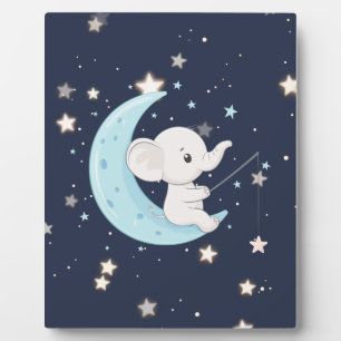 Baby olifant Gevist voor sterren tabletop Plaque Fotoplaat