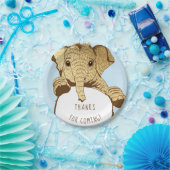 Baby Olifant Goud Blauw Papieren Bordje (Feest)