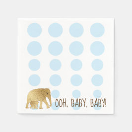 Baby Olifant Goud Blauw Servet