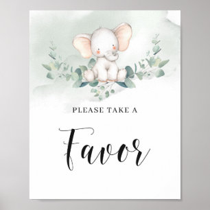 Baby olifant greenery eucalyptus boho gunstig teke poster