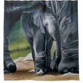 Baby Olifant Grijs Schattige Douchegordijn (Voorkant)