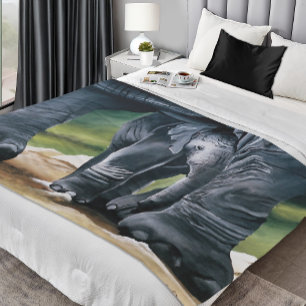 Baby Olifant Grijs Schattige Fleece Deken