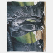 Baby Olifant Grijs Schattige Fleece Deken (Voorkant)