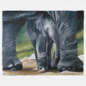 Baby Olifant Grijs Schattige Fleece Deken (Voorkant (Horizontaal))