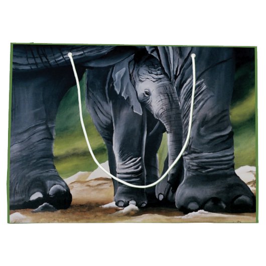Baby Olifant Grijs Schattige Groot Cadeauzakje (Achterkant)
