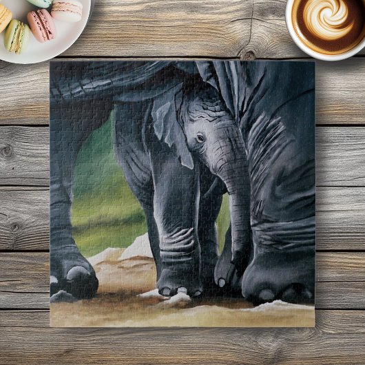Baby Olifant Grijs Schattige Legpuzzel