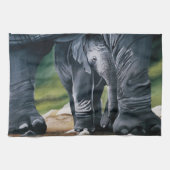 Baby Olifant Grijs Schattige Theedoek (Horizontaal)