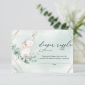 Baby Olifant Groene Eucalyptus Gouden Diper Raffle Informatiekaartje (Staand voorkant)
