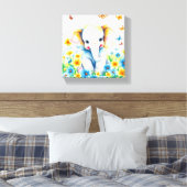 Baby olifant in bloei canvas afdruk (Insitu (Slaapkamer))