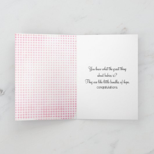 Baby Olifant in Bloemen voor Pasgeborene Kaart (Binnen)