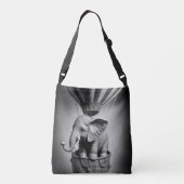Baby Olifant in een Heet Luchtballon Crossbody Tas (Achterkant)