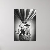 Baby olifant in een luchtballon canvas afdruk (Voorkant)