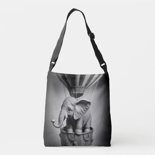 Baby olifant in een luchtballon crossbody tas (Achterkant)