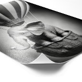 Baby olifant in een luchtballon foto afdruk (Hoek)