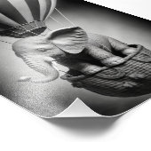 Baby olifant in een luchtballon foto afdruk (Hoek)