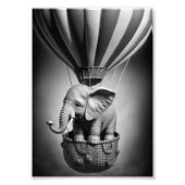 Baby olifant in een luchtballon foto afdruk (Voorkant)