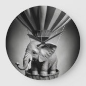 Baby olifant in een luchtballon grote klok (Voorkant)