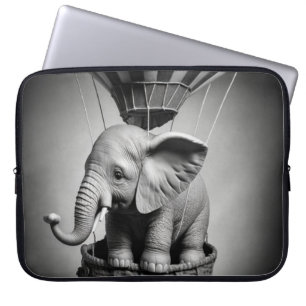 Baby olifant in een luchtballon laptop sleeve