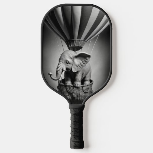 Baby olifant in een luchtballon pickleball paddle (Voorkant)
