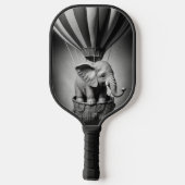 Baby olifant in een luchtballon pickleball paddle (Achterkant)
