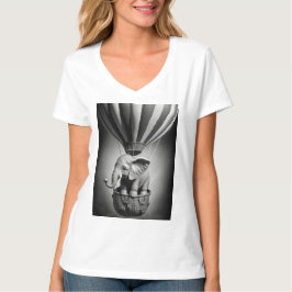 Baby olifant in een luchtballon t-shirt