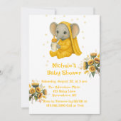 Baby olifant in geel pyjama Baby shower Kaart (Voorkant)