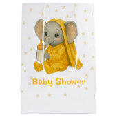 Baby olifant in geel pyjama Baby shower Medium Cadeauzakje (Achterkant)