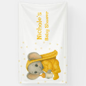 Baby olifant in geel pyjama Baby shower Spandoek (Verticaal)