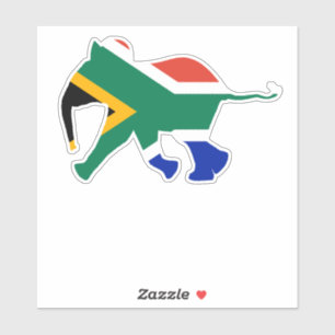 Baby Olifant in kleuren van Zuid-Afrikaanse vlag Sticker