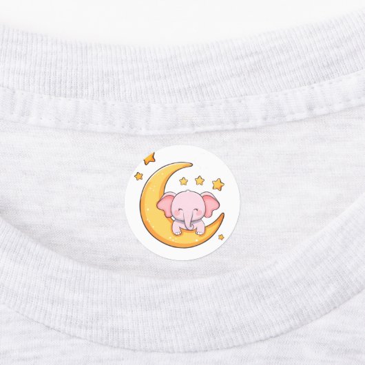 Baby olifant in slaap labels (Aangebracht)
