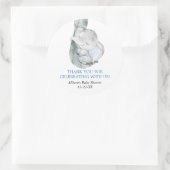 Baby olifant jongen blauw gunst stickers (Tas)