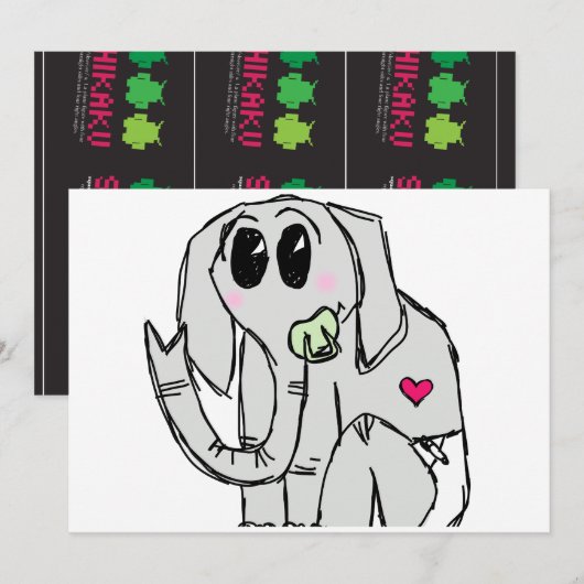 baby olifant kaart (Voorkant / Achterkant)