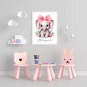 Baby Olifant Kinderkamer Muur Kunst - Naam Print
