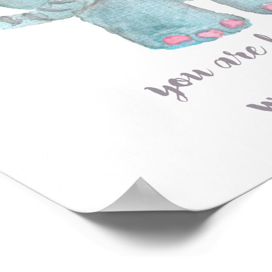 Baby Olifant Kinderkamer Muur Kunst Poster (Hoek)