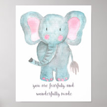 Baby Olifant Kinderkamer Muur Kunst