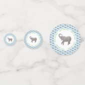 Baby Olifant Lichtblauw Verjaardag Confetti (Achterkanten)
