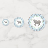 Baby Olifant Lichtblauwe Verjaardag Confetti (Voorkanten)