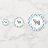 Baby Olifant Lichtblauwe Verjaardag Confetti (Achterkanten)
