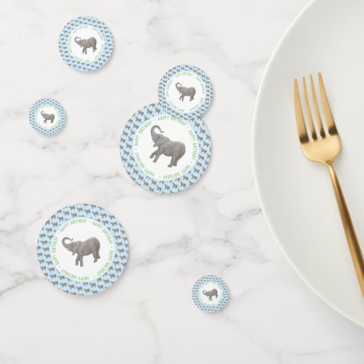 Baby Olifant Lichtblauwe Verjaardag Confetti (Groep)