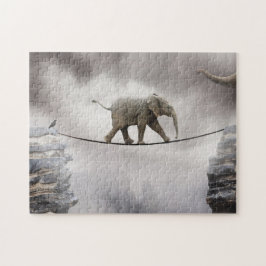 Baby olifant loopt de Tightrope Legpuzzel